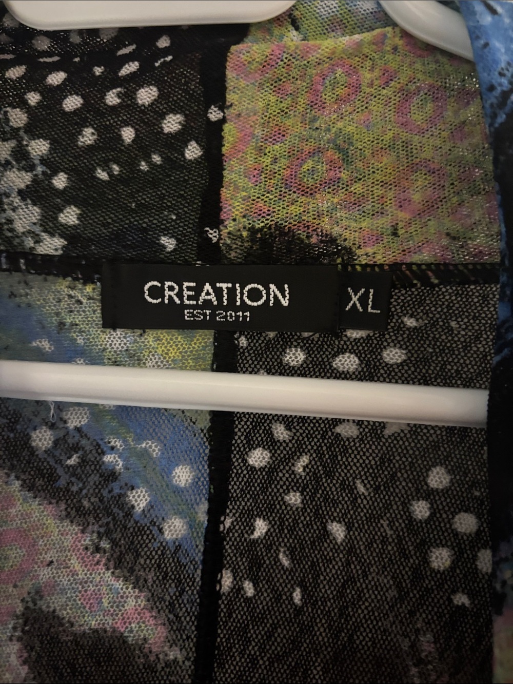 Creation Multi-Color Abstract Print Open Front Cardigan - Picture 2 of 3